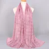 Golden Sequins Stripe Lines Shawl Breathable Hijab Scarf