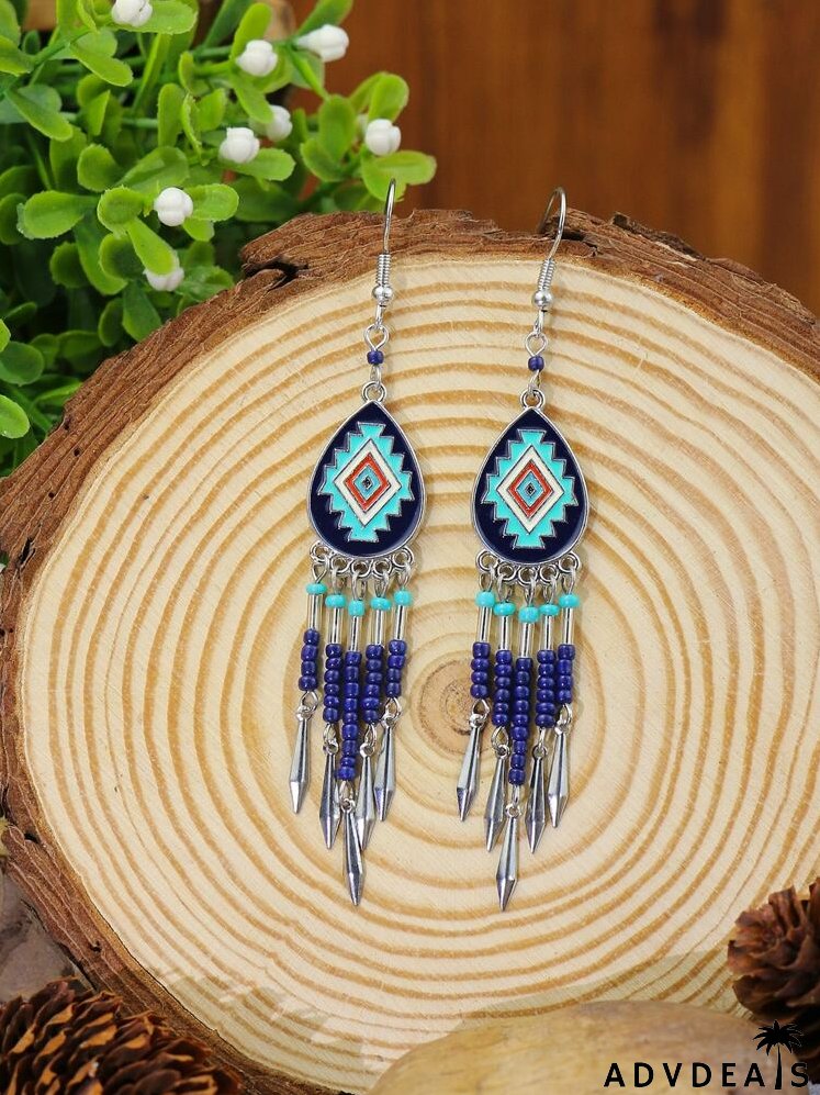 Beaded Tassel Drop Earrings