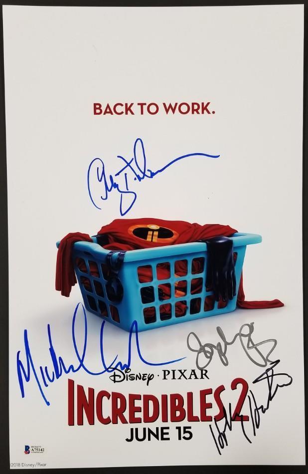 THE INCREDIBLES 2 (4) Signed 11x17 Photo Poster painting Nelson Hunter Giacchino Beckett BAS COA