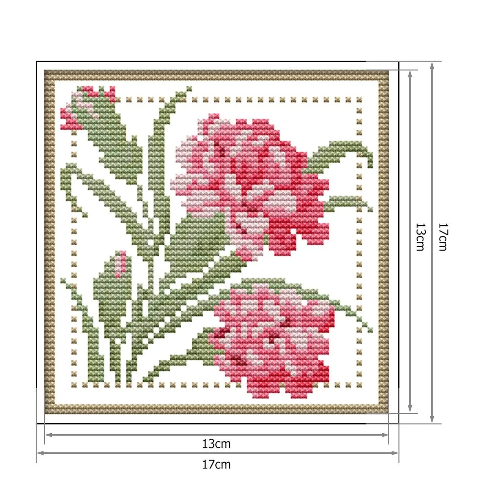 14ct Stamped Cross Stitch - Flower(17*17cm)