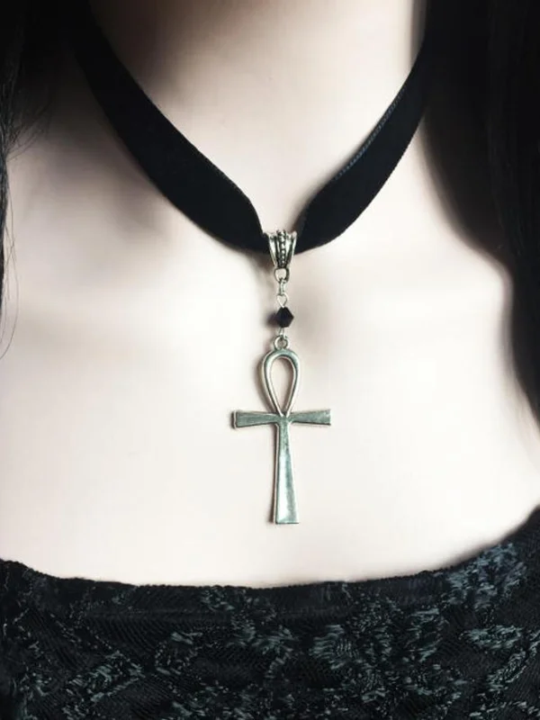 Gothic Dark Unisex Cross Pendant Necklace