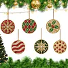 6pcs/set DIY Diamond Special Shape Pearl Art Hanging Wooden Christmas Tree Ornament Kit