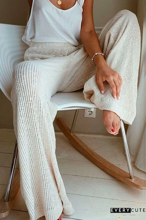 Winter Elastic Waist Wide Leg Pants