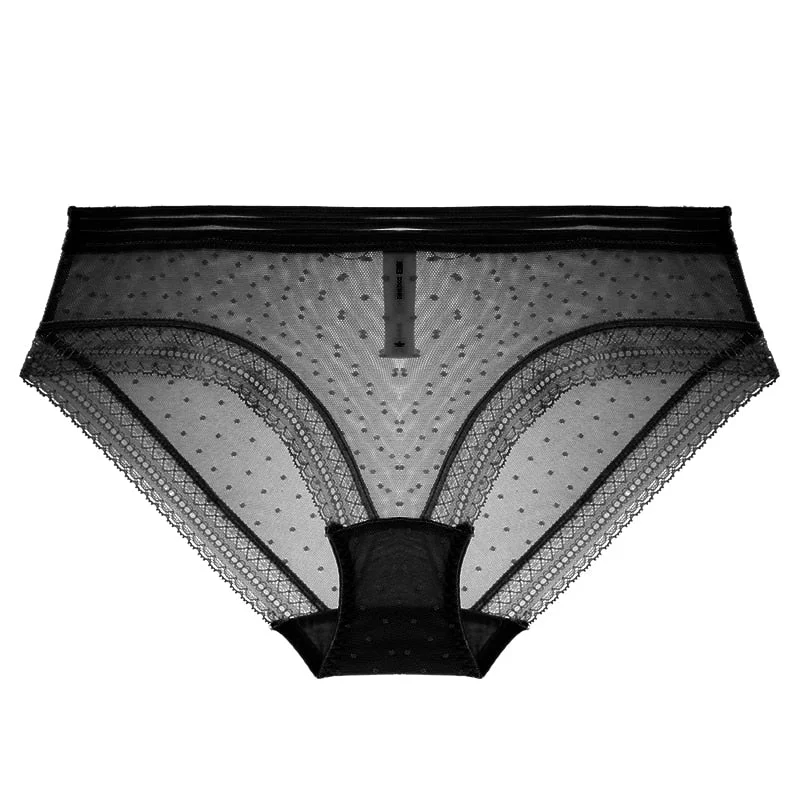 Women's Underwear Sexy Lace Panties Fashion Transparent Panty Low Waist Briefs Dot Sex Underpants Female Plus Size Lingerie