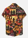 Fireman, Fire Truck And Equipment Printing Short Sleeve Shirt