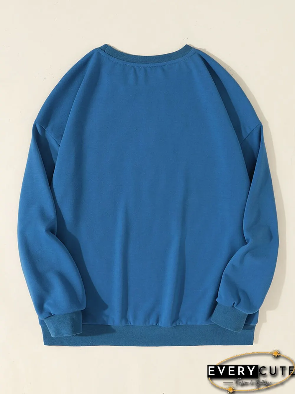 Cross Geometric Pattern Crew Neck Long Sleeve Loose Sweatshirt