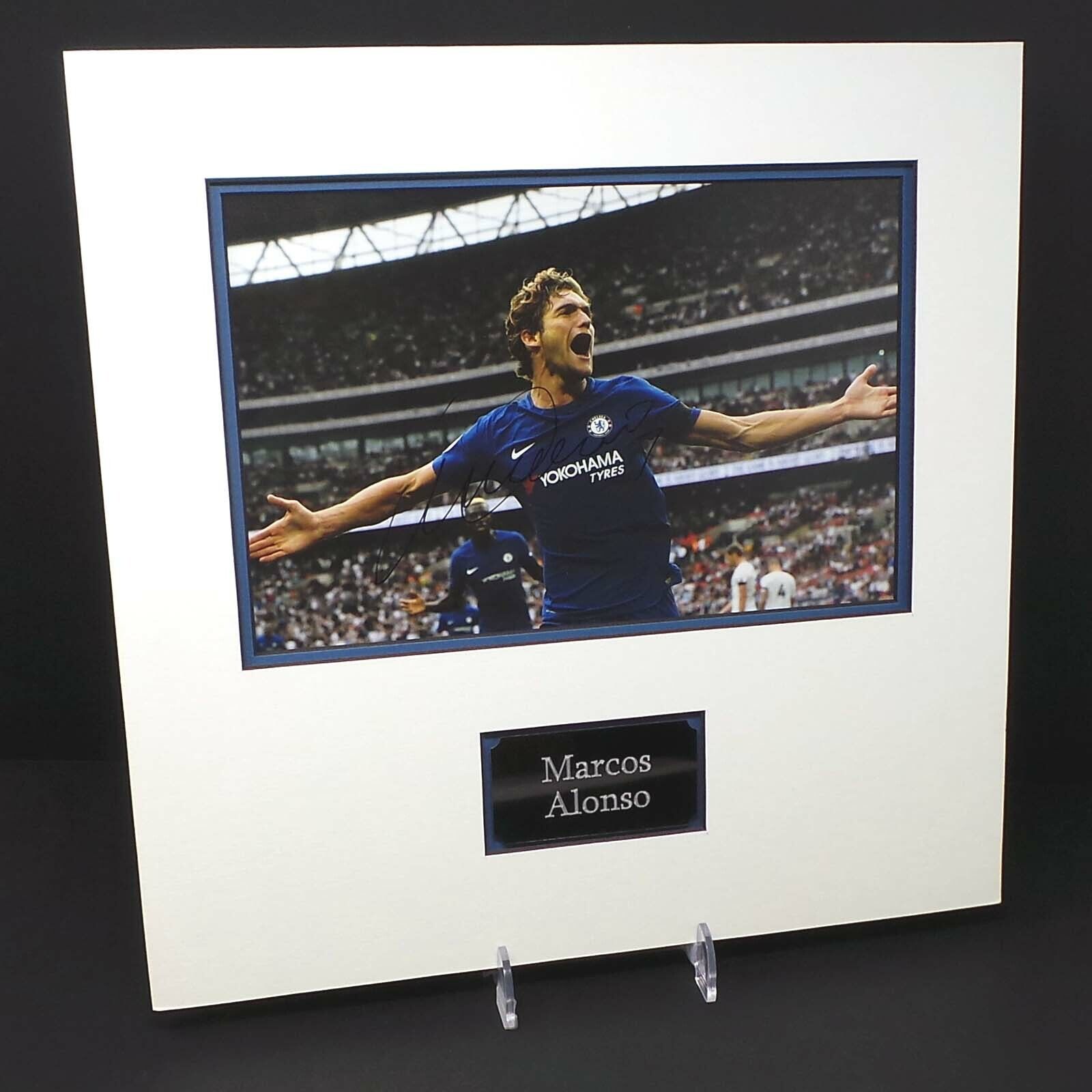 Marcos ALONSO Signed & Mounted Chelsea FC 12x8 Photo Poster painting Display AFTAL RD COA