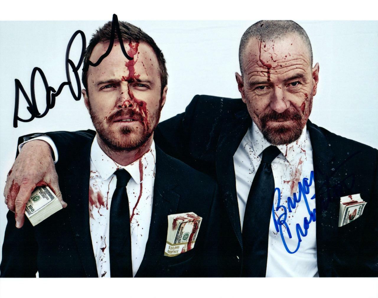 Bryan Cranston Aaron Paul Signed 8x10 Photo Poster painting Autographed Picture plus COA