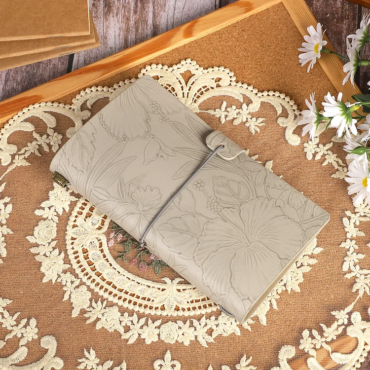 Journalsay A6 Literary Embossed Flower and Leaf Notebook