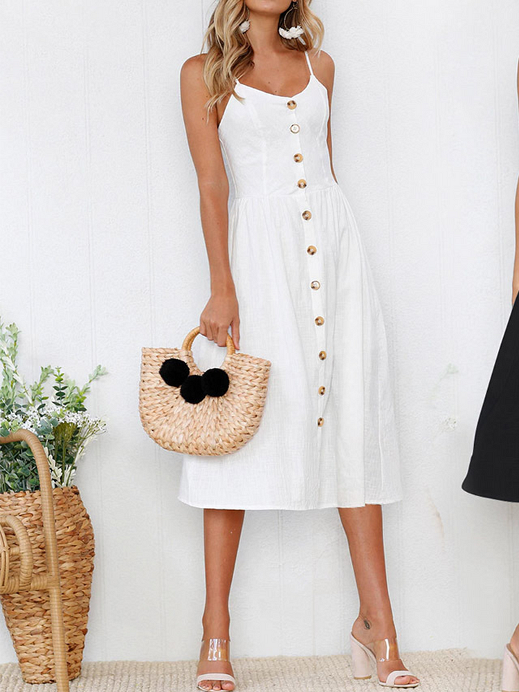 Casual Fashion Solid Color Row Dress