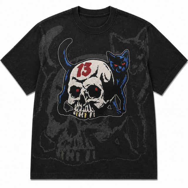 Street Lucky Skull Cotton T-Shirt
