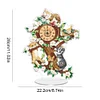 Acrylic Special Shape Tree Kitten Diamond Painting Clock Ornaments Kit