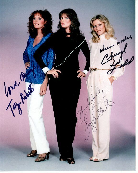 TANYA ROBERTS JACLYN SMITH CHERYL LADD signed 8x10 CHARLIE'S ANGELS Photo Poster painting RARE!