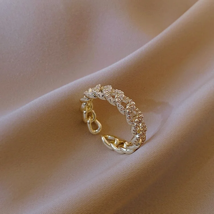 Crystal Elise Chain Link Ring