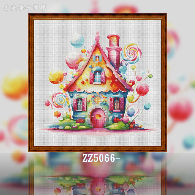 [ZZ5066-Lollipop Cabin]  Painting Fairy Cross Stitch