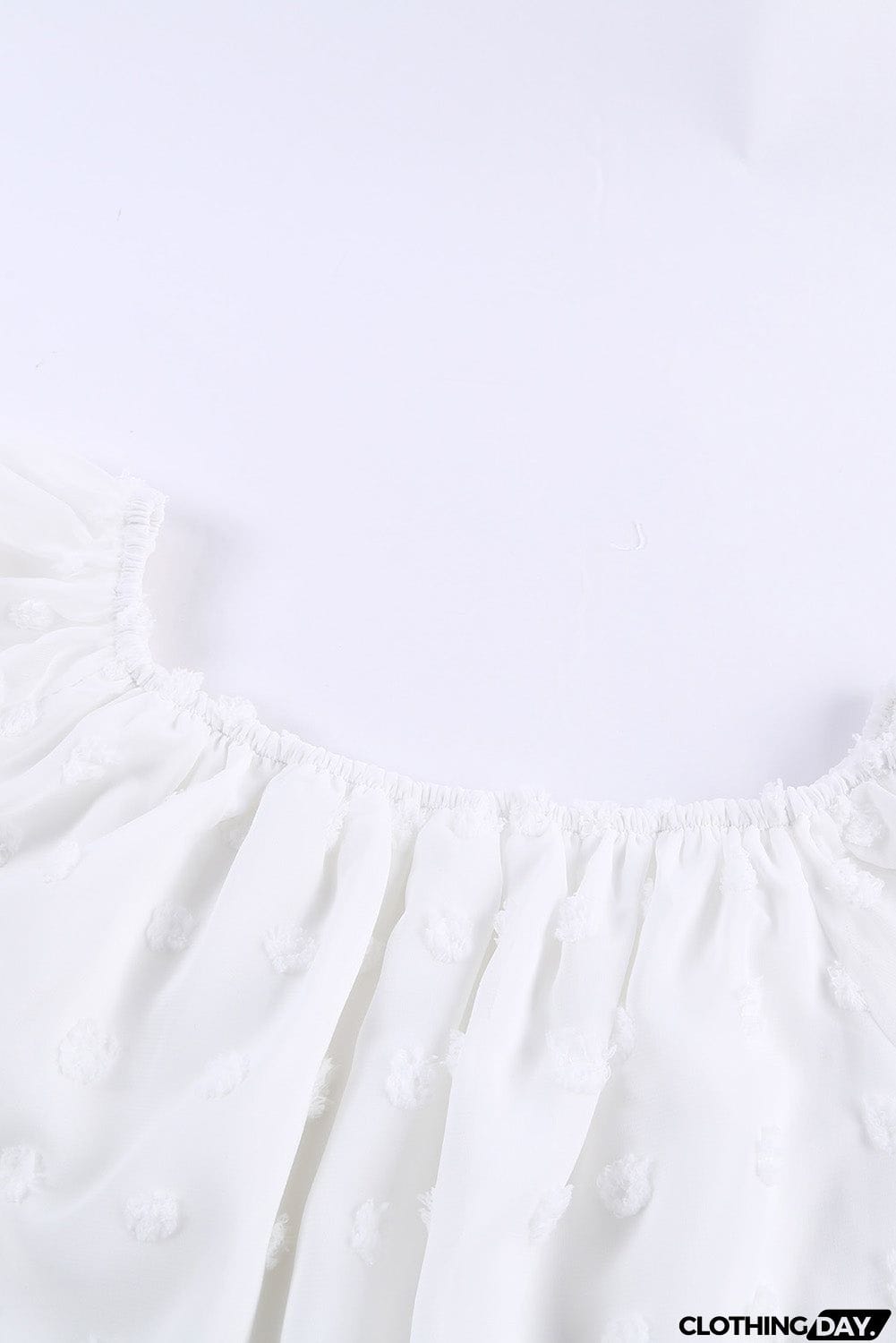 Off Shoulder Swiss Dot Blouse