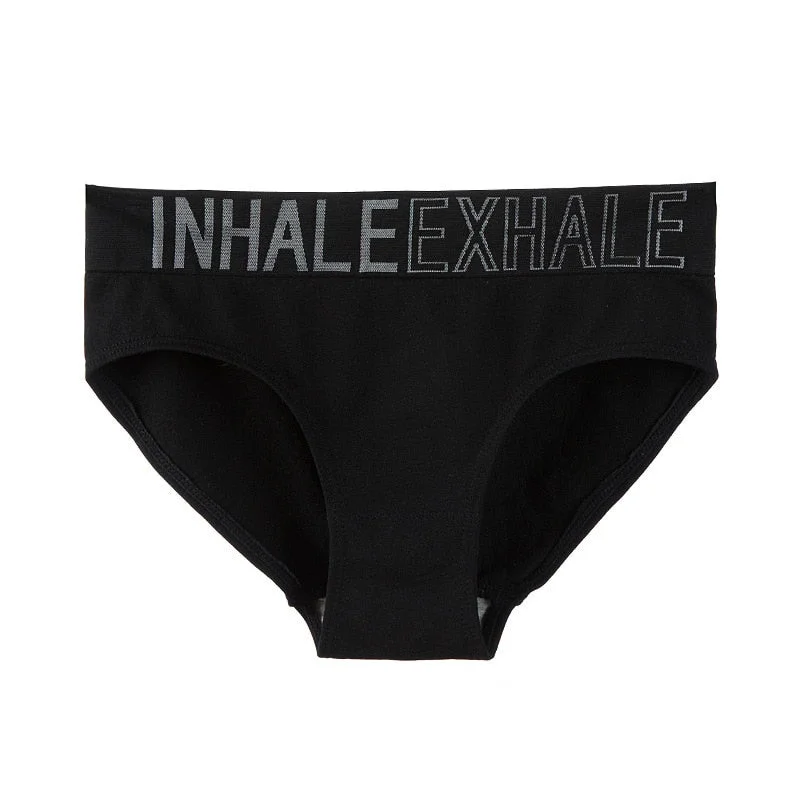 Women's Letter Underpants High Waist Cotton Thong Pants Fitness Sports G-String Seamless Sexy Panties Female Solid Color Briefs