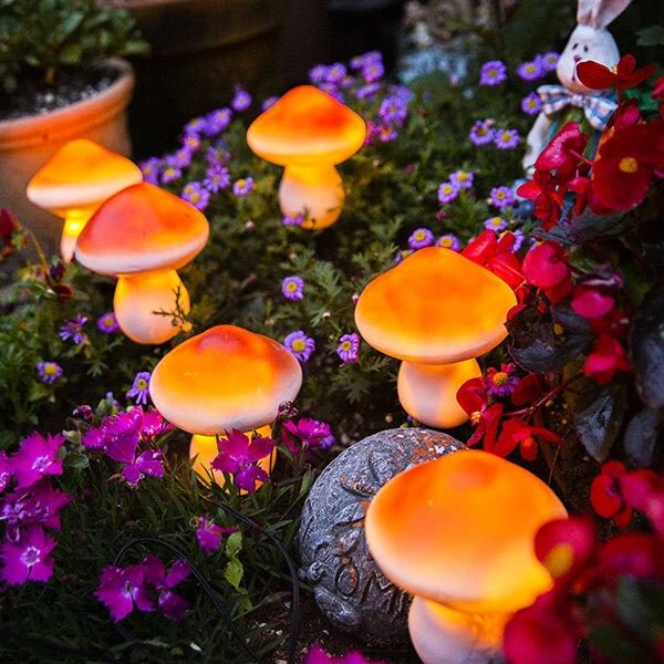 Outdoor Solar LED Resin Mushroom Light String(3PCS)