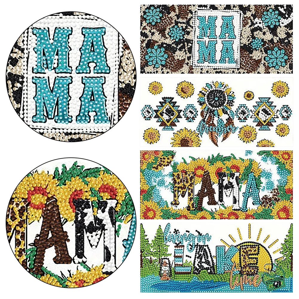 4pcs DIY Dreamcatcher Rhinestone Stickers Diamond Painting Sticker for Cup(Without Cup)