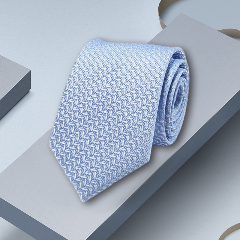 Cravate bleue en soie 7.5 cm- SOIE PLUS