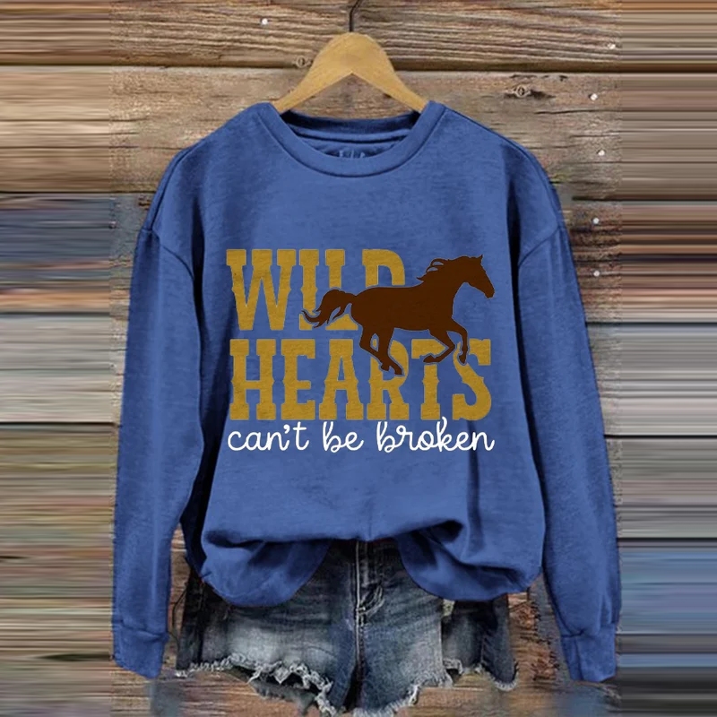 Wild Hearts Can't Be Broken Print Crew Neck Sweatshirt wearshes