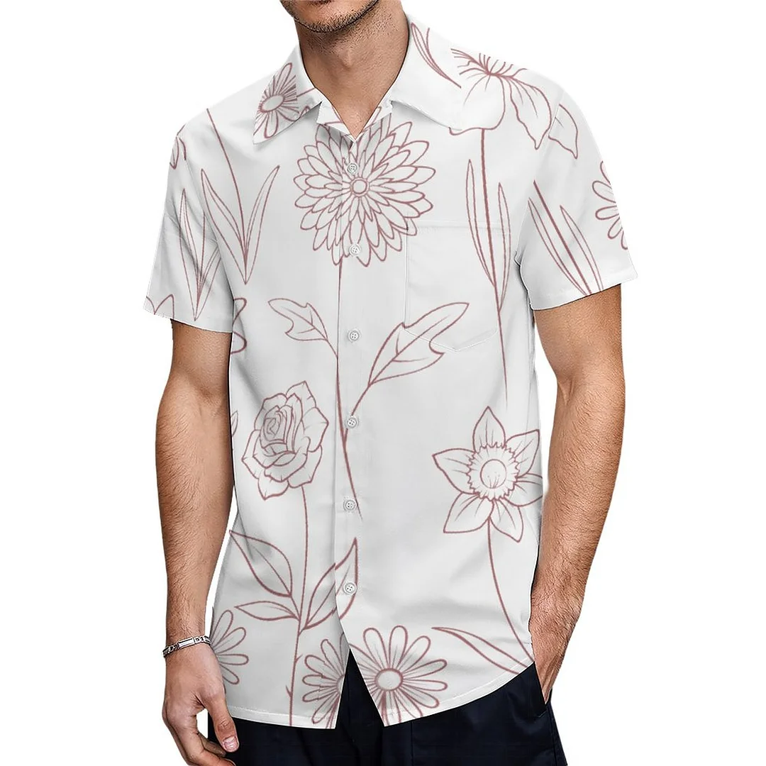 Daisies Poppies And Larkspur Garden Hawaiian Shirt Mens Button Down Plus Size Tropical Hawaii Beach Shirts
