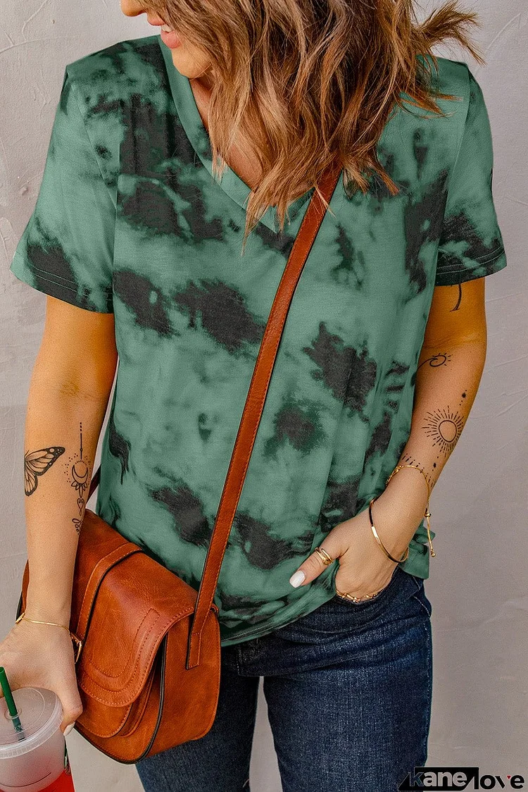 Tie-Dye V-Neck Tee Shirt