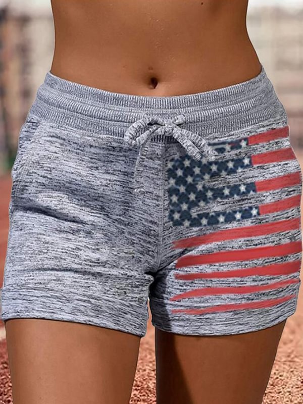  American Flag Print Shorts