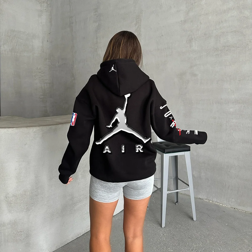 Basketball Print Relaxed Hoodie