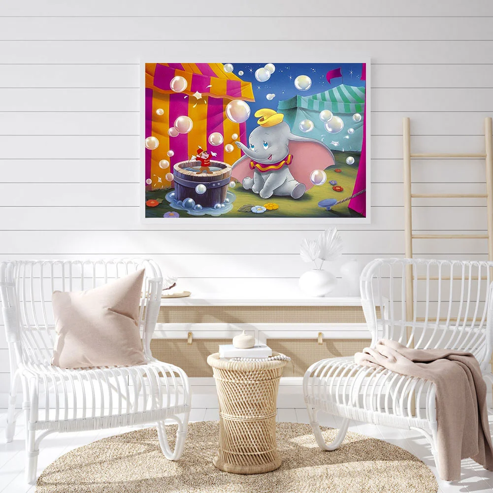 Full Round Diamond Painting 40*30cm - Baby Elephant