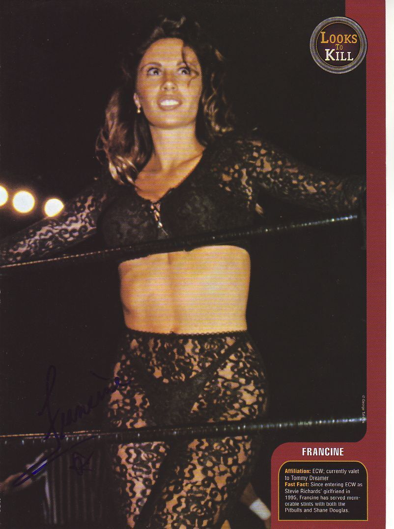 WWE WWF FRANCINE SEXY AUTOGRAPHED HAND SIGNED 8X10 Photo Poster painting WRESTLING PICTURE