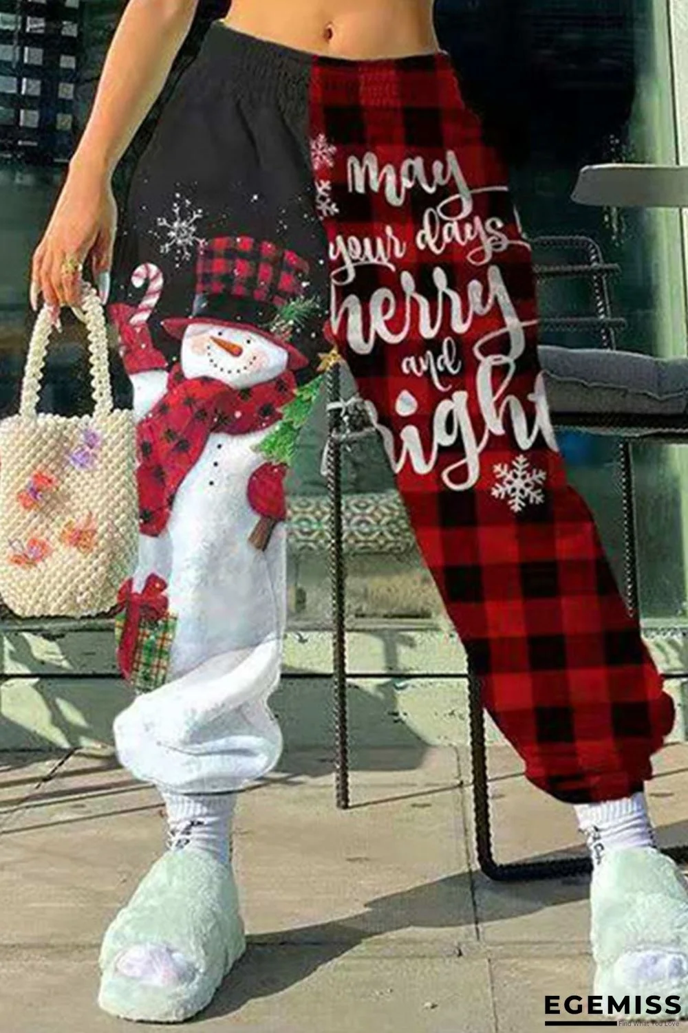 Multicolor Casual Print Regular Small Elastic Mid Waist Pencil Positioning Print Bottoms | EGEMISS