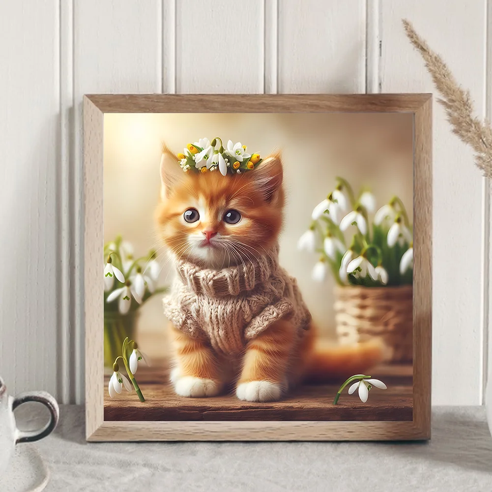 Diamond Painting - Full Round Drill - Cat(Canvas|30*30cm)