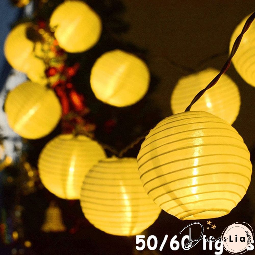 50/60 LED Patio Solar Garland Fairy Light Outdoor Lantern Ball Solar Led String Fairy Light Home, Party & Wedding Decorations