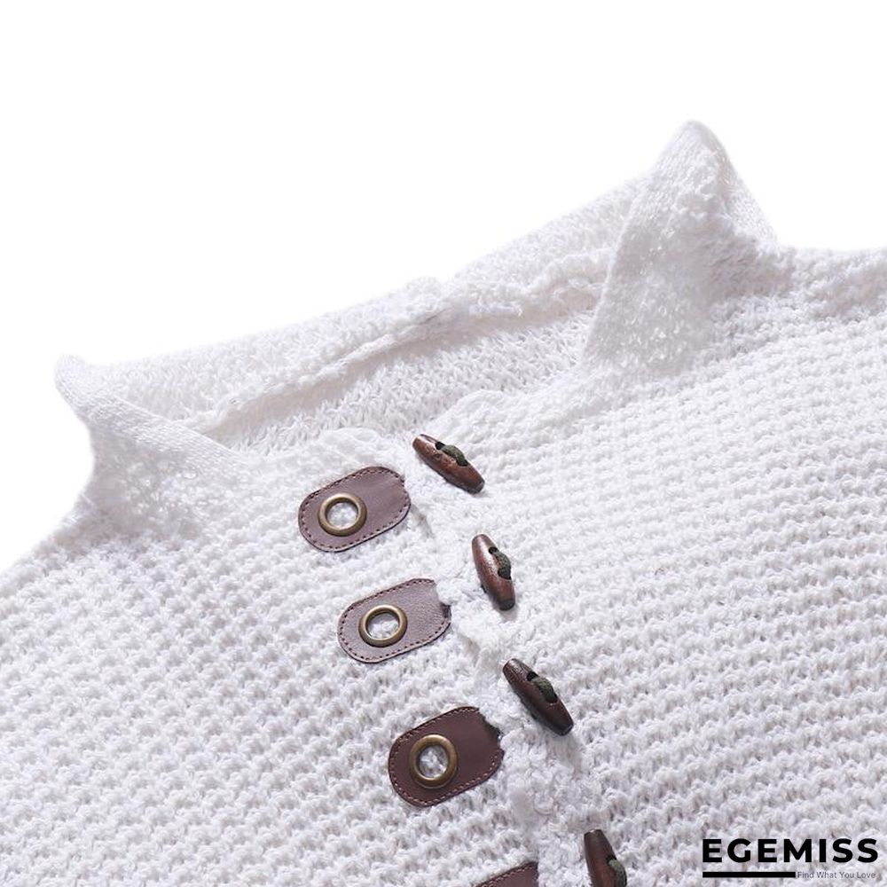 Mens Casual Fit Slim Knitted Sweater-V-Neck Buckle Thick Warm Pullover Half-Zipper | EGEMISS