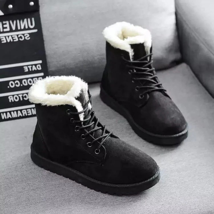 Fur Plush Suede Boots