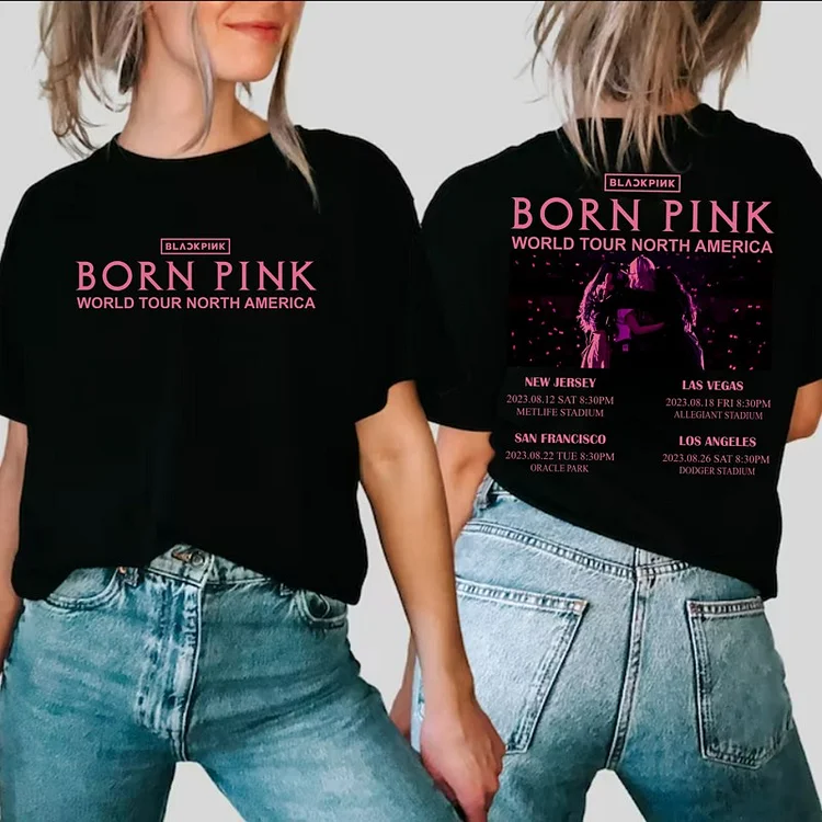 BLACKPINK World Tour BORN PINK North America Encore Schedule Photo Tshirt