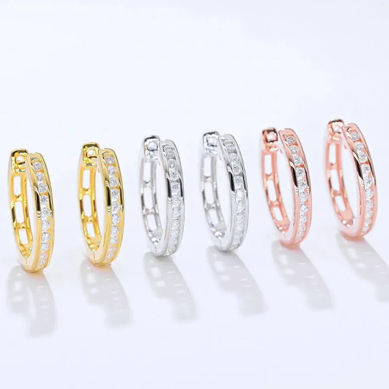 1 Piece 1 Pair 0.22ct Round Brilliant 18K Gold Plated Moissanite VVS1-VVS2 FDJZ-056-Moissanite Round Earrings Colorless(DEF)