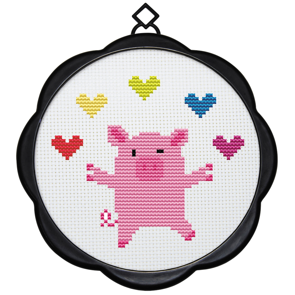 

Pig - 11CT Stamped Cross Stitch - 17*17CM (With Frame), 501 Original