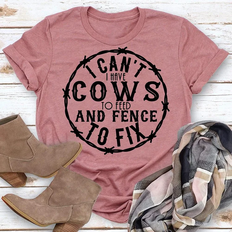 PSL - I can't I have cow to feed Village LifeT-shirt Tee -05767