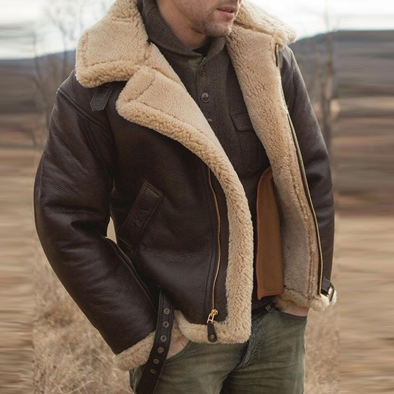 Casual Zip-Up Brown Fur Hooded Jacket