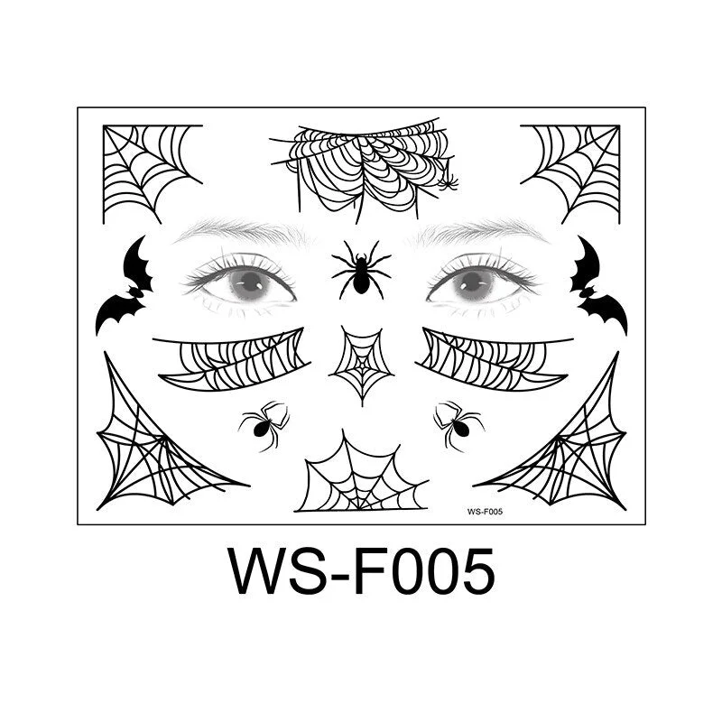 Tattoo Sticker Halloween spider webs Femme Temporary Face Tattoo Waterproof Body Art Fashion