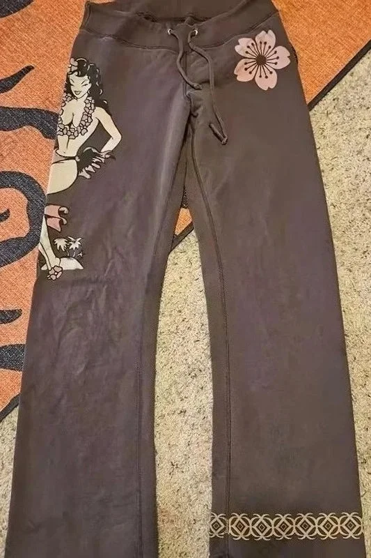 Retro Harajuku Cherry Blossom Track Pants