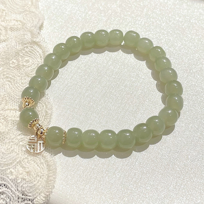 High Standard On Sale Hetian Jade Bracelet Fu Brand Jade Jadeite Women's Bracelet Perfect Gift For Her( with gift box)