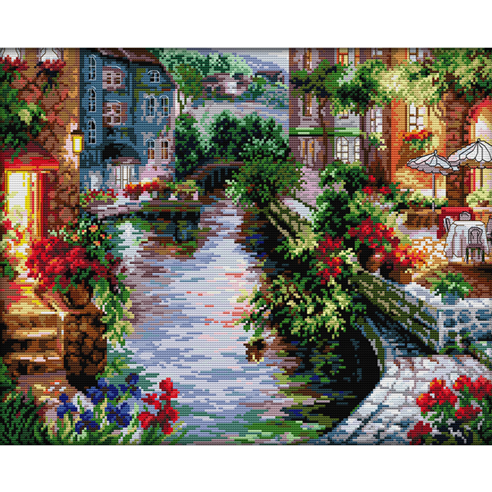 

Waterside House - 11CT Stamped Cross Stitch - 61*51*M, 501 Original
