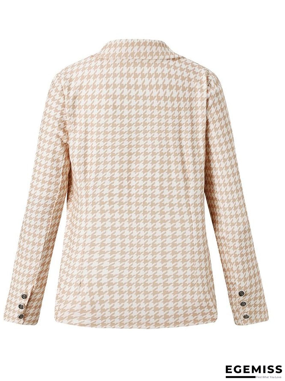 Hounds tooth Casual Blazers Light-colored suit hounds tooth plaid double-breasted jacket | EGEMISS