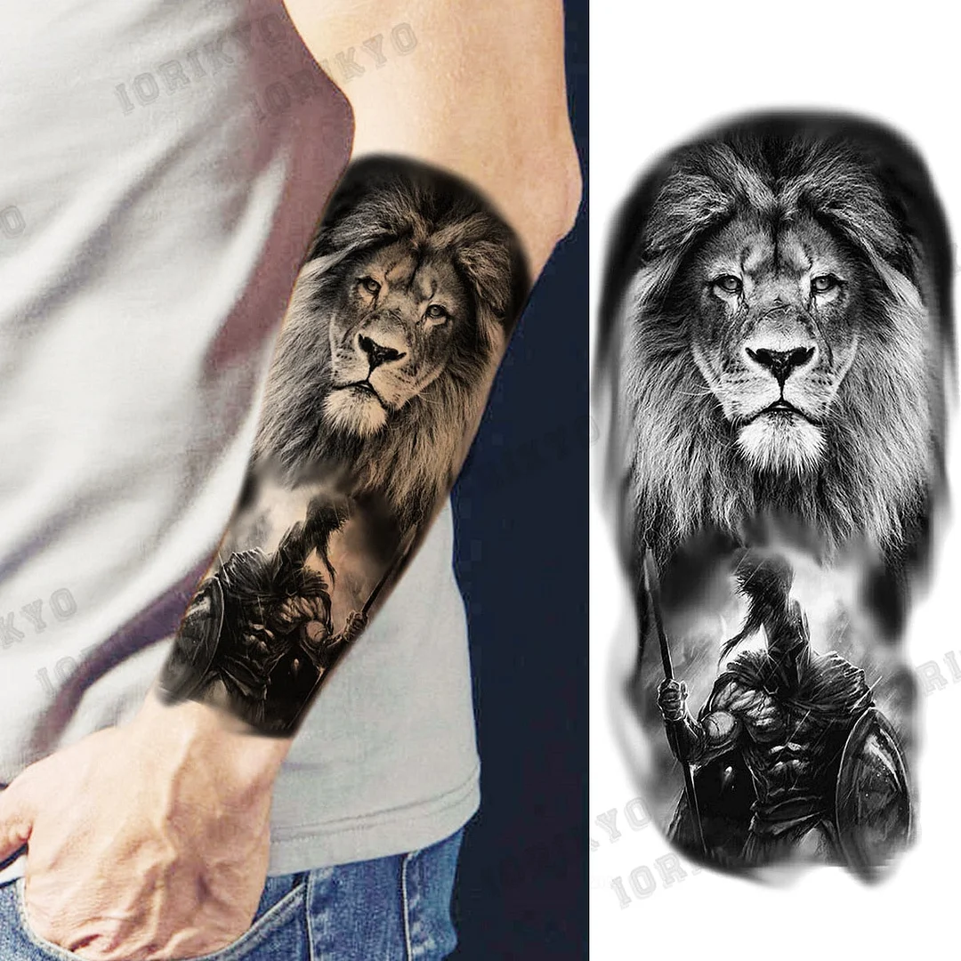 Realistic Devil Skeleton Temporary Tattoos For Men Adult Women Wolf Compass Gangster Fake Tattoo Washable Body Art Tatoo Sticker