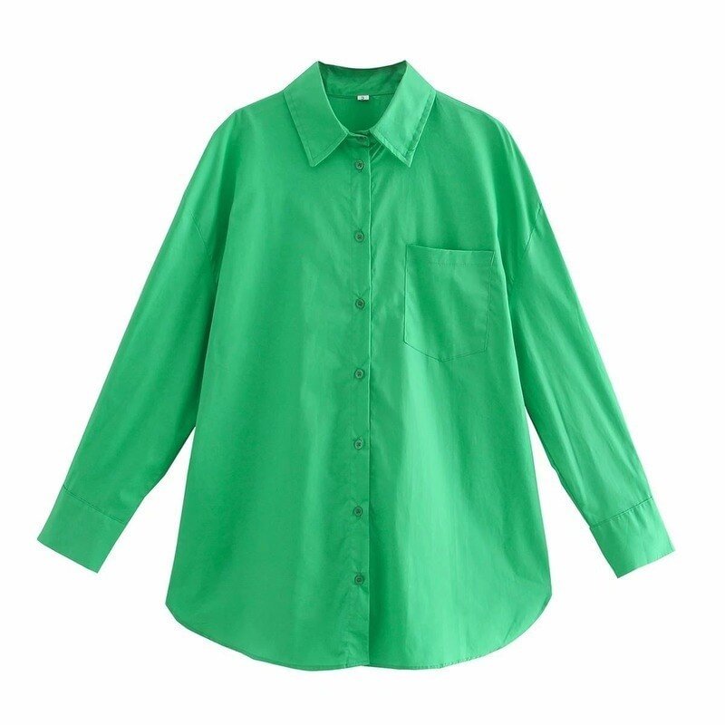 Fashion Office Lady Long Sleeve Blouse Women Clothes Spring Slim White Shirt Casual Pocket Button Chic Chemise Tops Female 18507
