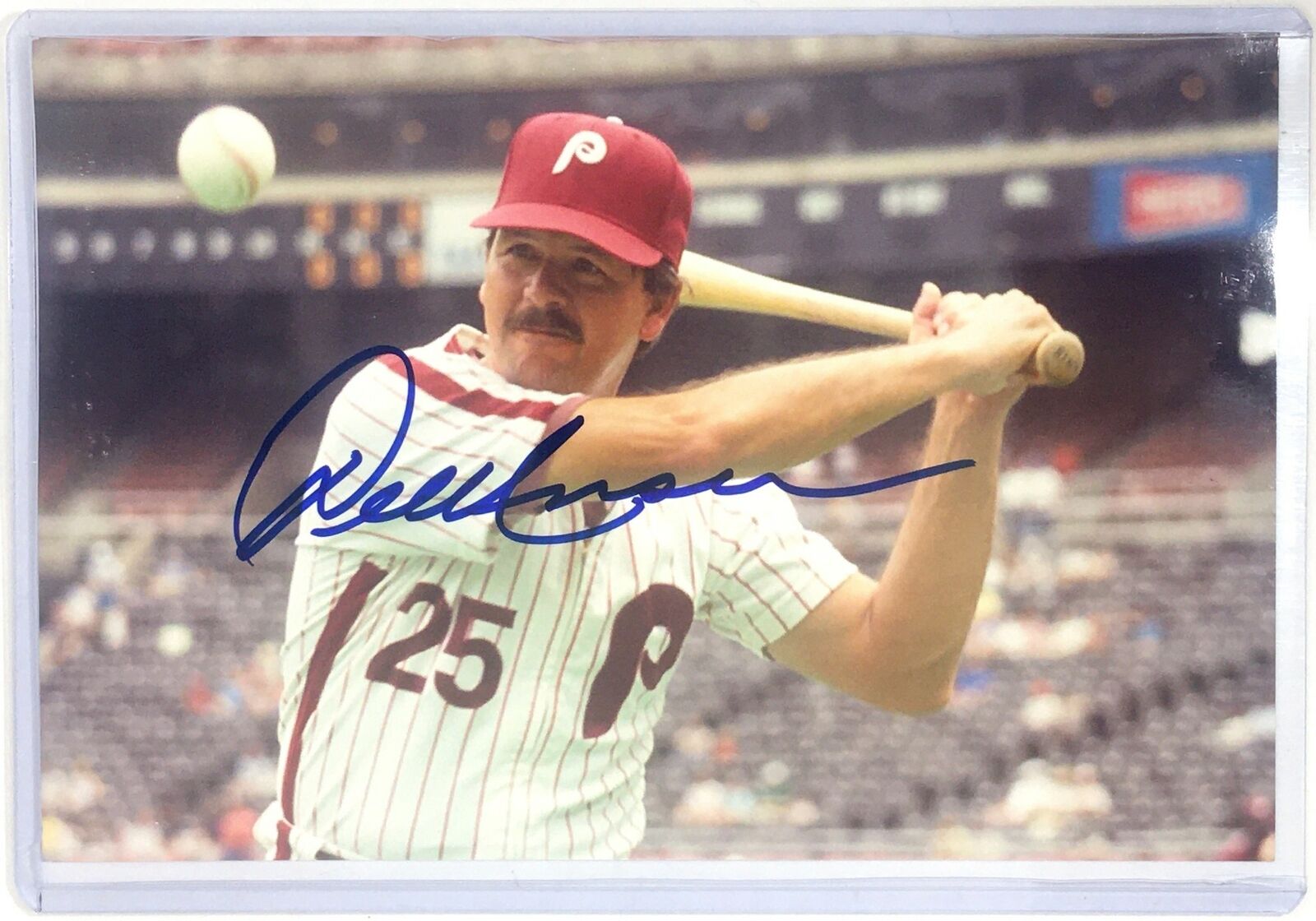 Del Unser Signed 4x6 Photo Poster painting Philadelphia Phillies Autograph Auto New York Mets