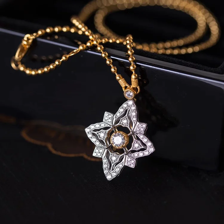 Olivenorma Italian Style Simulated Diamond Lace Mesh Beaded Necklace